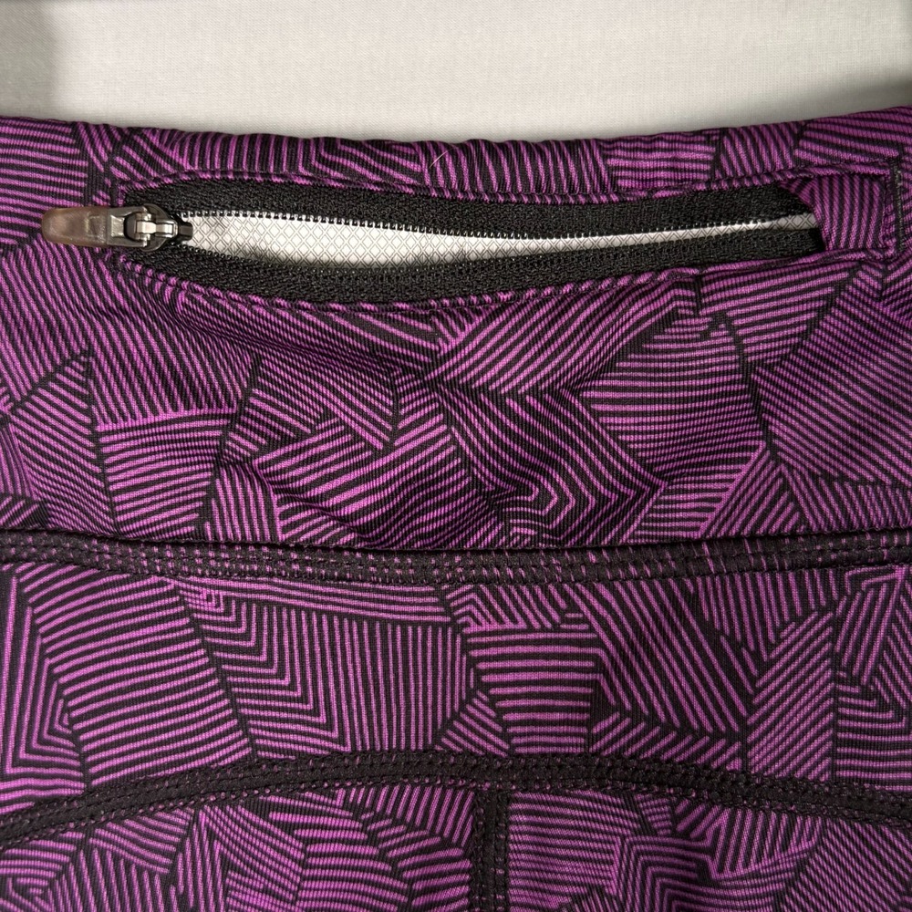 NIKE Running Dri Fit Women's XS Geometric Purple Gym Leggings Yoga Pants Pocket - Picture 11 of 12